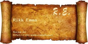Rikk Emma névjegykártya