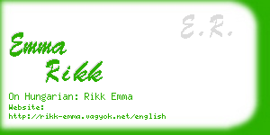 emma rikk business card